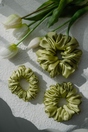 frotka jedwabna pistacjowa